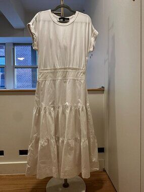 Veronica Beard Drop Waist White Dress